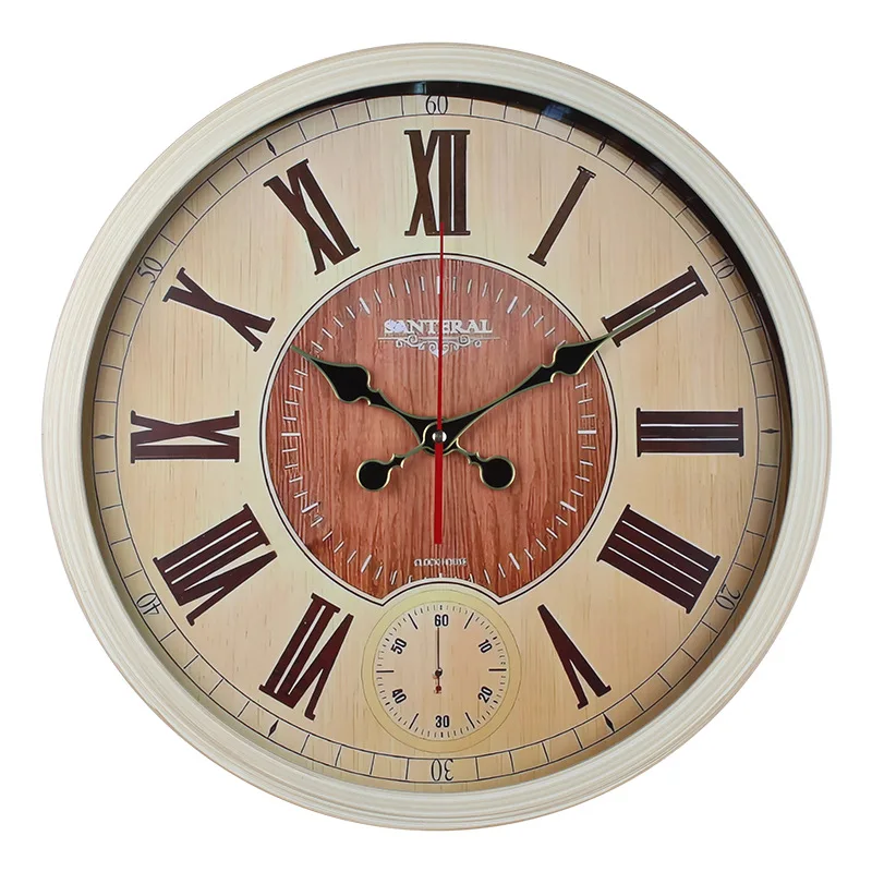 Wood grain plastic wall clock is silent without punching wabi-sabi
Wood grain plastic wall clock is silent without punching wabi-sabi