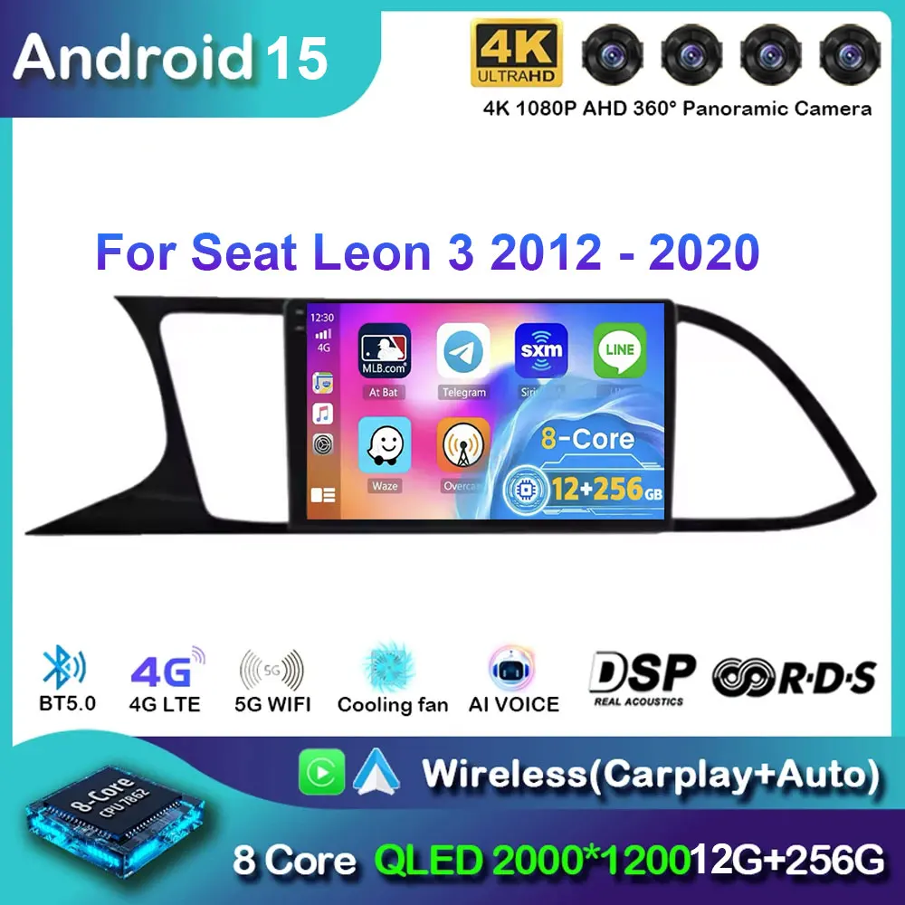 Автомобильное радио Android 15 Carplay для Seat Leon 3 2012 2013 2014 2015-2020 навигация GPS мультимедийный плеер стерео Wi-Fi + 4G Auto
Автомобильное радио Android 15 Carplay для Seat Leon 3 2012 2013 2014 2015-2020 навигация GPS мультимедийный плеер стерео Wi-Fi + 4G Auto