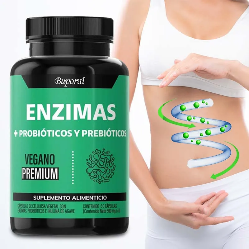 ENZIMAS Prebiotics + Probiotics - Contains Digestive Enzymes To Promote Digestive System & Intestinal Health and Enhance Energy
ENZIMAS Prebiotics + Probiotics - Contains Digestive Enzymes To Promote Digestive System & Intestinal Health and Enhance Energy