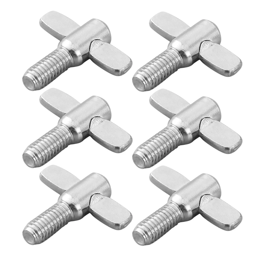 6pcs Drum Cymbal Wing Screw M6 Replacement Accessories For Percussion Instrument Hardware Fastener Fixing Tools Kit Stand