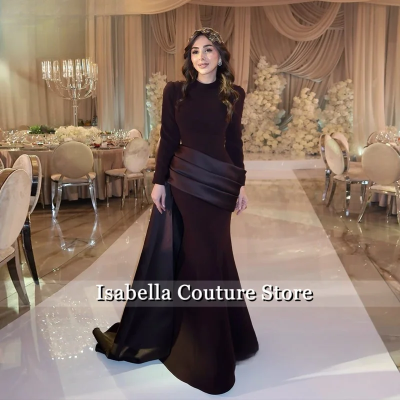 Арабские вечерние платья с круглым вырезом и длинными рукавами, эластичные атласные платья русалки по индивидуальному заказу, коричневые вечерние платья для выпускного вечера, Vestidos De Noche
Арабские вечерние платья с круглым вырезом и длинными рукавами, эластичные атласные платья русалки по индивидуальному заказу, коричневые вечерние платья для выпускного вечера, Vestidos De Noche