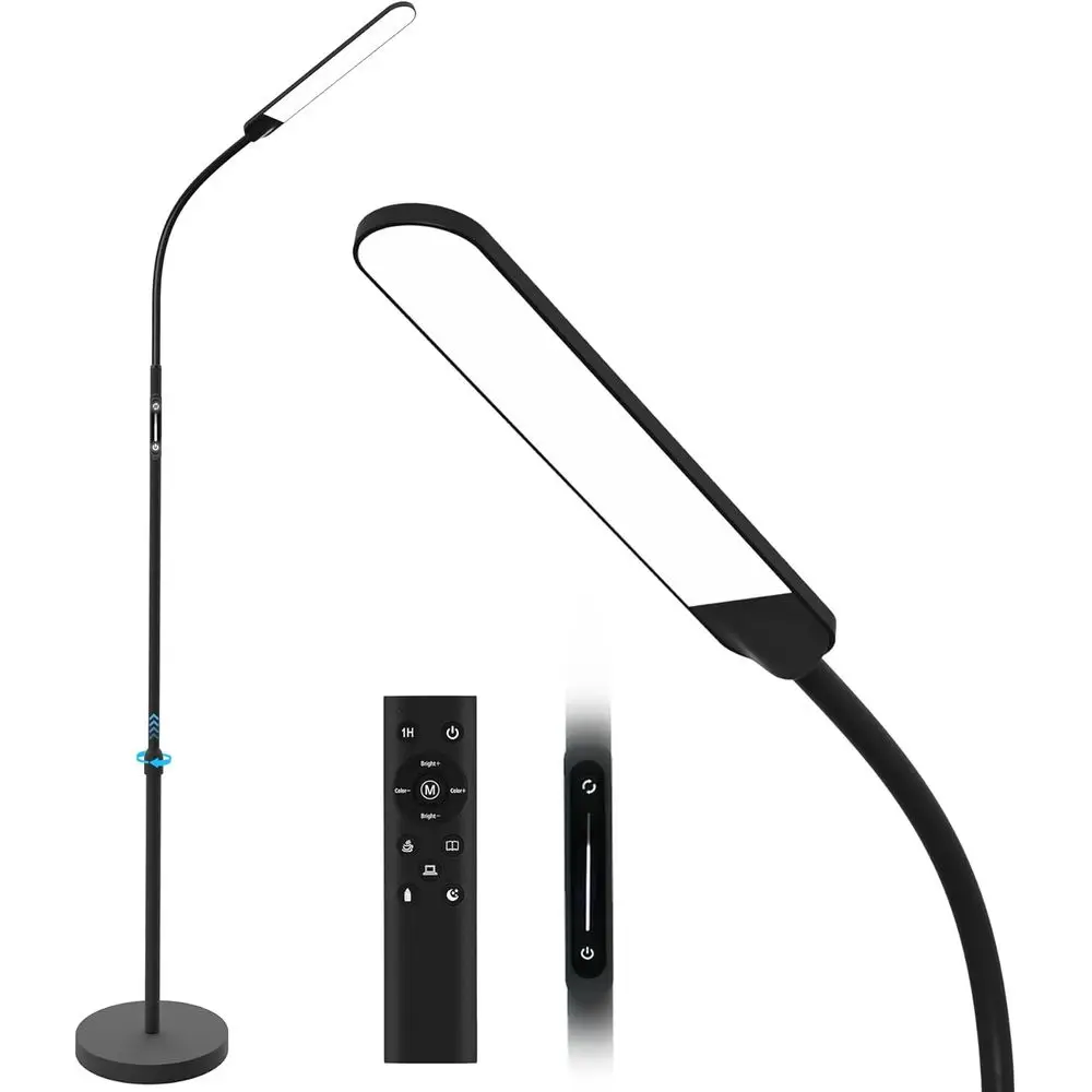 Adjustable LED Floor Lamp with 4 Color Options for Reading and Living Spaces, Black
Adjustable LED Floor Lamp with 4 Color Options for Reading and Living Spaces, Black