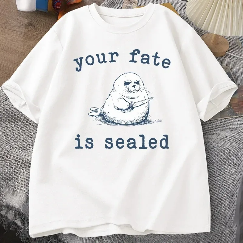 Футболка с надписью «Your Fate Is Sealed» для женщин, в стиле Харадзюку, с забавным животным принтом, в стиле ретро Y2k, модный топ с коротким рукавом
Футболка с надписью «Your Fate Is Sealed» для женщин, в стиле Харадзюку, с забавным животным принтом, в стиле ретро Y2k, модный топ с коротким рукавом