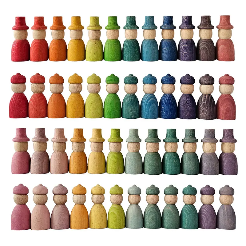 Wooden Rainbow Pastel Peg Dolls Nins Small World Play Toys Loose Parts Learning Color Montessori Educational Toys for Children
Wooden Rainbow Pastel Peg Dolls Nins Small World Play Toys Loose Parts Learning Color Montessori Educational Toys for Children