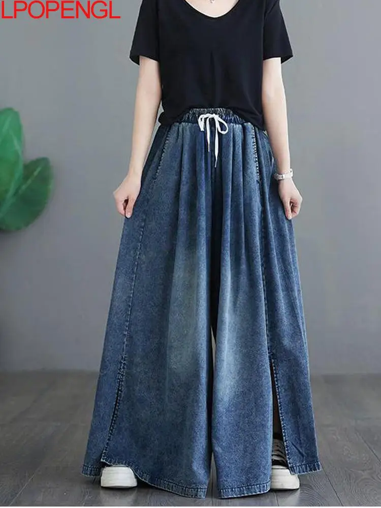New Spring And Summer Drawstring Straight Jeans 2026 Women's Artistic Minimalist Split Casual High Waist Vintage Wide Leg Pants
New Spring And Summer Drawstring Straight Jeans 2026 Women's Artistic Minimalist Split Casual High Waist Vintage Wide Leg Pants