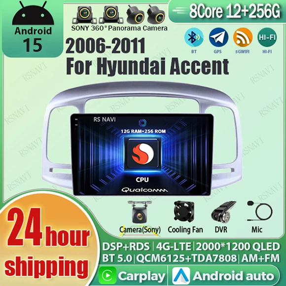 Автомобильное радио Android 15 Carplay для Hyundai Accent 2008 2009 2010 2011, навигация, GPS, мультимедийный плеер, Wi-Fi + 4G Auto BT 2K QLED DSP
Автомобильное радио Android 15 Carplay для Hyundai Accent 2008 2009 2010 2011, навигация, GPS, мультимедийный плеер, Wi-Fi + 4G Auto BT 2K QLED DSP