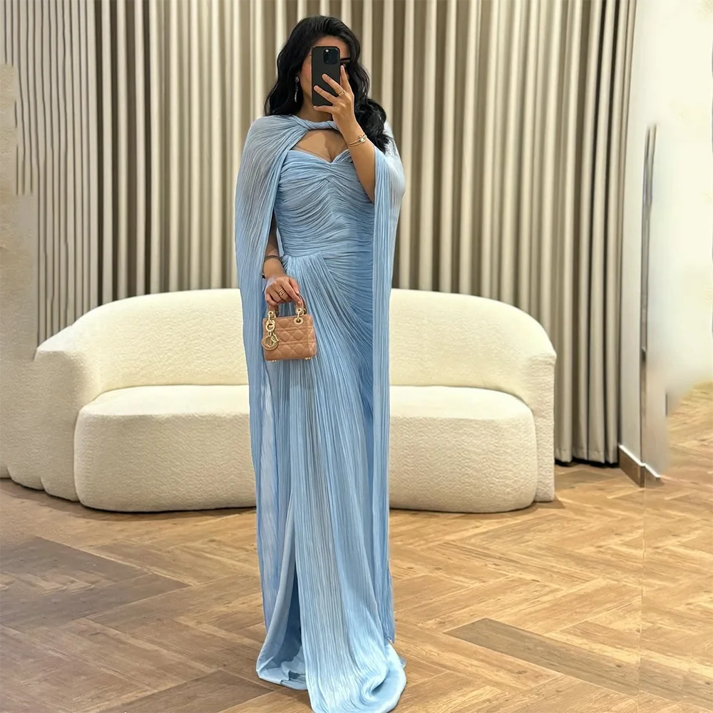 Elegant Halter Cloak Evening Dress Maxi Mermaid/Trumpet Pleat Party Dresses for Women 2025 Slit Prom Gowns Customized
Elegant Halter Cloak Evening Dress Maxi Mermaid/Trumpet Pleat Party Dresses for Women 2025 Slit Prom Gowns Customized