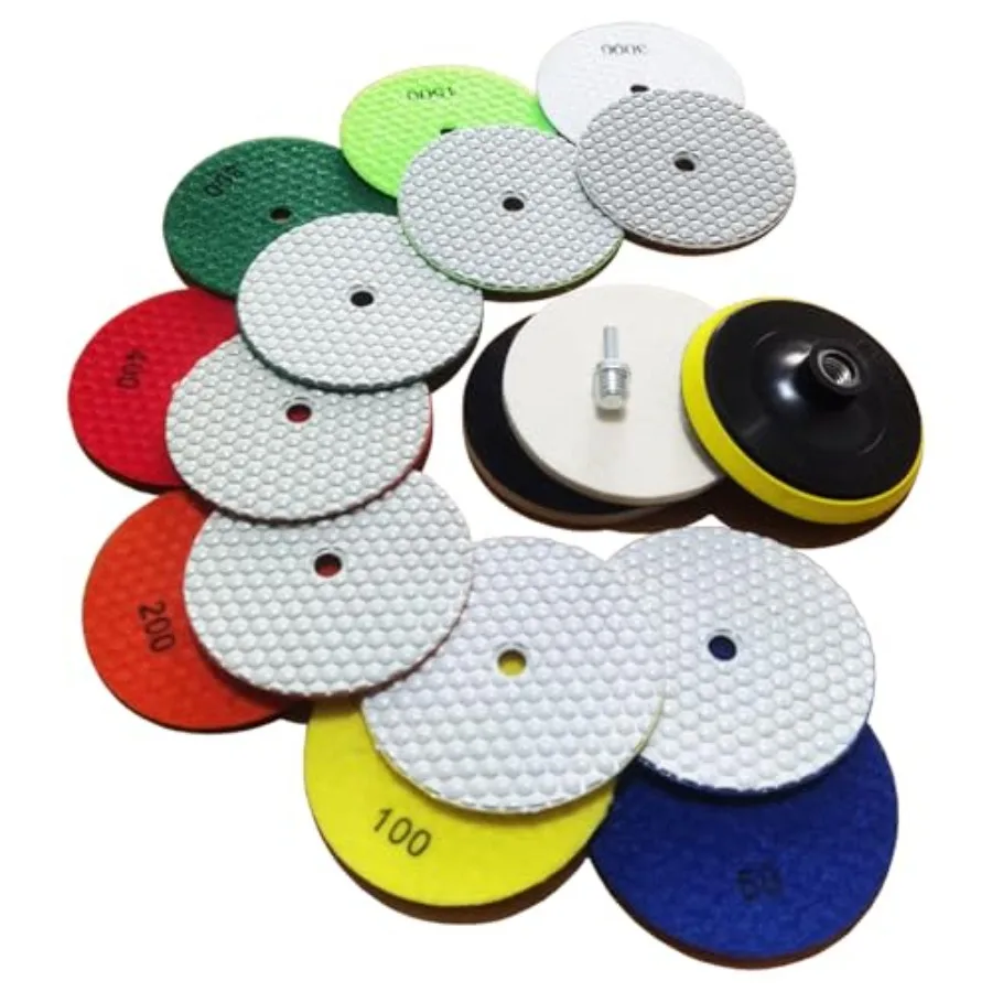 7 Inch Dry Diamond Polishing Pads 11PCS Wet/Dry Granite Stone Buffing Pad Kit for Marble Concrete Quartz Tiles - High Temperatu
7 Inch Dry Diamond Polishing Pads 11PCS Wet/Dry Granite Stone Buffing Pad Kit for Marble Concrete Quartz Tiles - High Temperatu