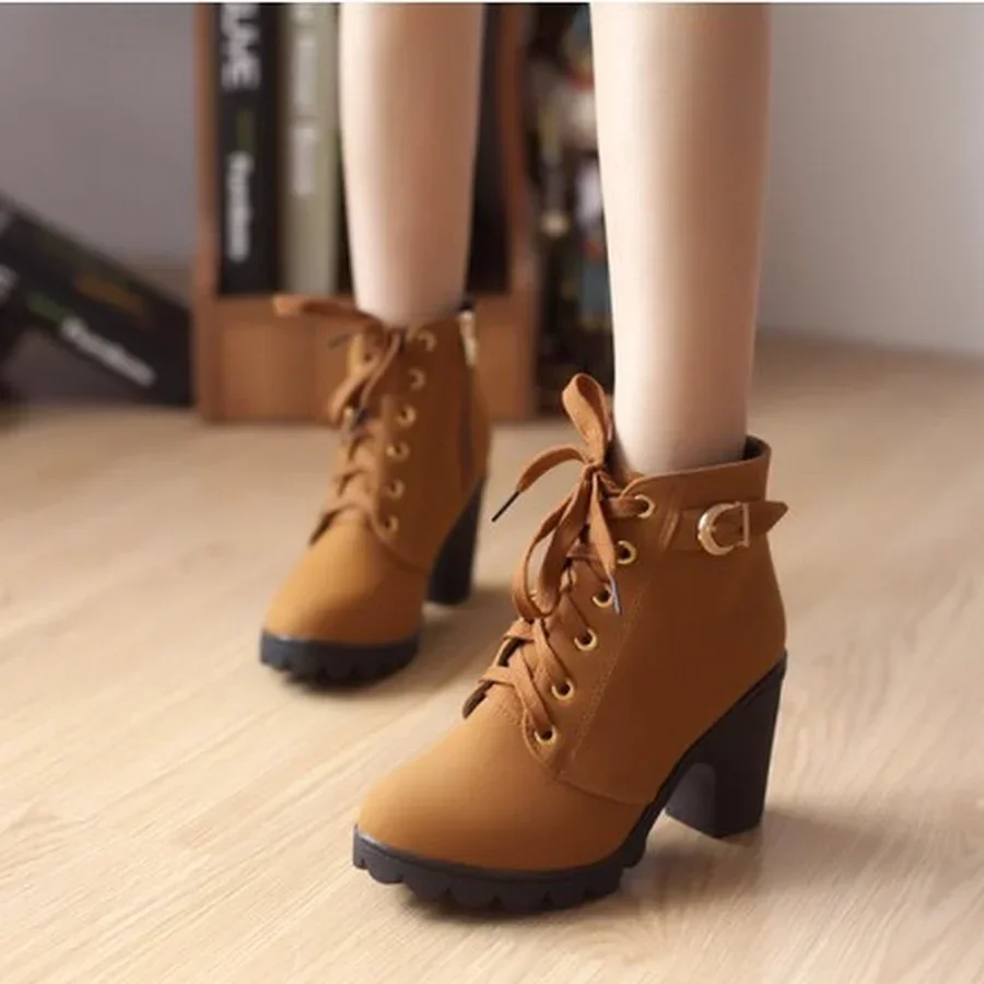 Spring Winter Women Pumps Boots High Quality Lace-up European Ladies Shoes PU High Heels Boots Fast Delivery sapatos femimino
Spring Winter Women Pumps Boots High Quality Lace-up European Ladies Shoes PU High Heels Boots Fast Delivery sapatos femimino