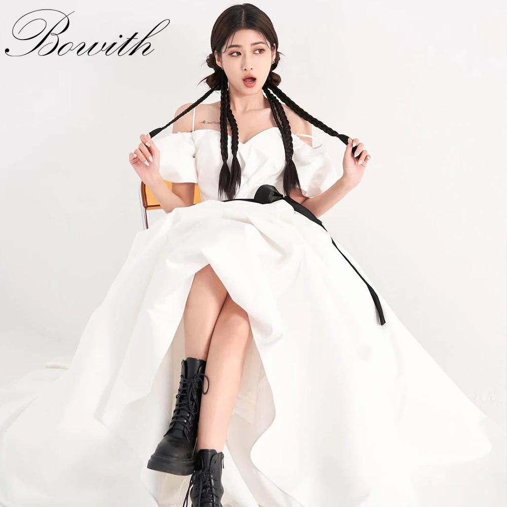 Bowith Y2K Korean Wedding Dresses Spaghetti Straps Puff Sleeves Bridal Gowns A-Line Satin Evening Party Dress Customized
Bowith Y2K Korean Wedding Dresses Spaghetti Straps Puff Sleeves Bridal Gowns A-Line Satin Evening Party Dress Customized