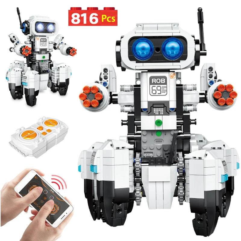 816pcs City RC Electric Intelligent Robots Building Blocks APP Programming Remote Control Robot Bricks Toys for Kids
816pcs City RC Electric Intelligent Robots Building Blocks APP Programming Remote Control Robot Bricks Toys for Kids