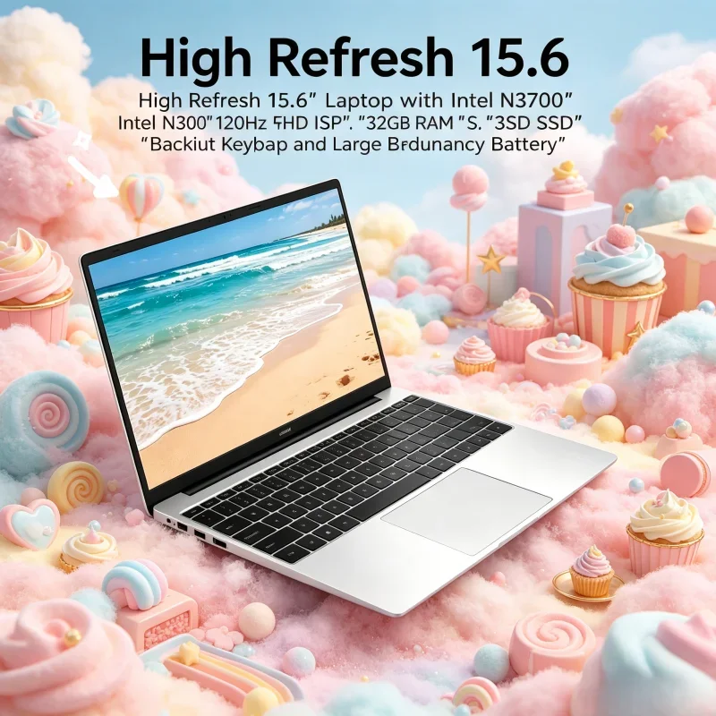 15.6" Daily Use High Refresh Notebook Intel N3700, 120Hz FHD IPS, 32GB RAM, 2TB SSD, Backlit Keyboard and Large Volume Battery
15.6" Daily Use High Refresh Notebook Intel N3700, 120Hz FHD IPS, 32GB RAM, 2TB SSD, Backlit Keyboard and Large Volume Battery