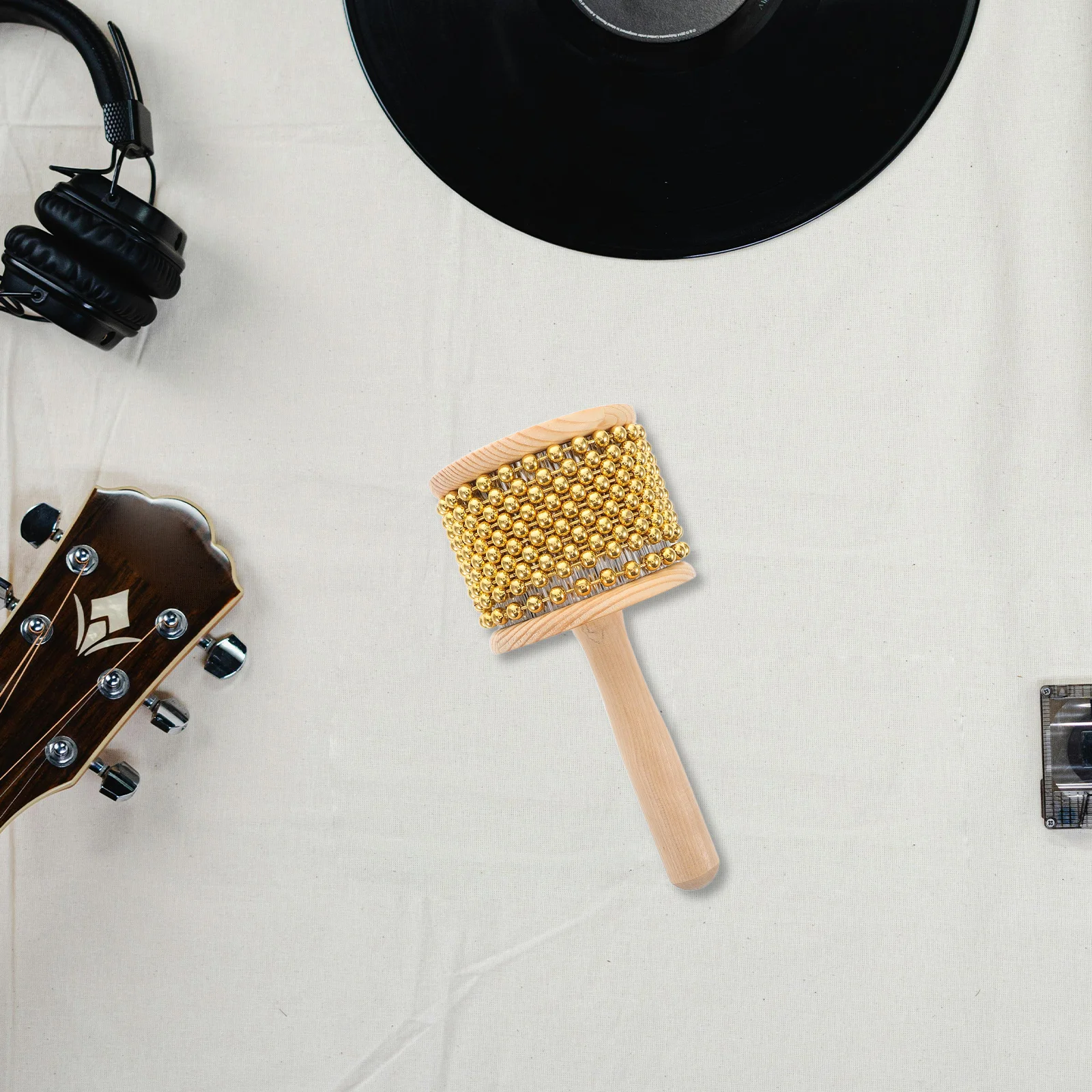 Wooden Handle Cabasa Percussion Instrument African Rhythm Shaker Metal Beads Music Performance Kids Educational
Wooden Handle Cabasa Percussion Instrument African Rhythm Shaker Metal Beads Music Performance Kids Educational