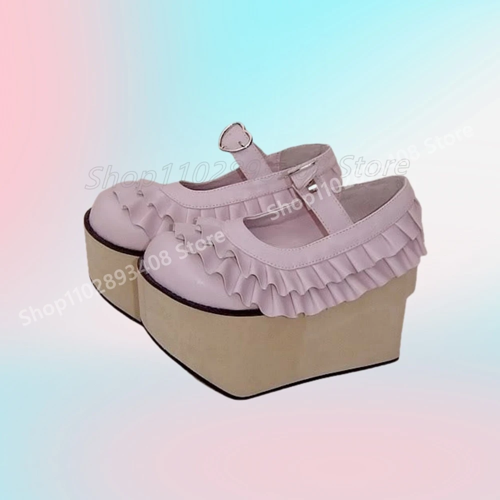 Solid Flower Lace Decor Lolita Pumps Sweet Thickness Platform Round Toe Matte Leather New Women Shoes 2025 Spring Para Mujere
Solid Flower Lace Decor Lolita Pumps Sweet Thickness Platform Round Toe Matte Leather New Women Shoes 2025 Spring Para Mujere
