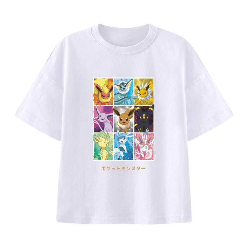 Pokémon Handheld Game Eevee Cartoon Print T-shirt Summer Men's and Women's Plus Size Trend Loose Casual Short-sleeved Top
Pokémon Handheld Game Eevee Cartoon Print T-shirt Summer Men's and Women's Plus Size Trend Loose Casual Short-sleeved Top