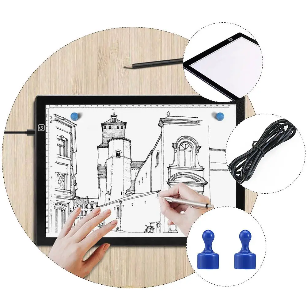 A4 Size LED Lightbox Tracing Board Thin Pad Drawing Tool for Stenciling Calligraphy Animation Embossing Scrapbooking
A4 Size LED Lightbox Tracing Board Thin Pad Drawing Tool for Stenciling Calligraphy Animation Embossing Scrapbooking