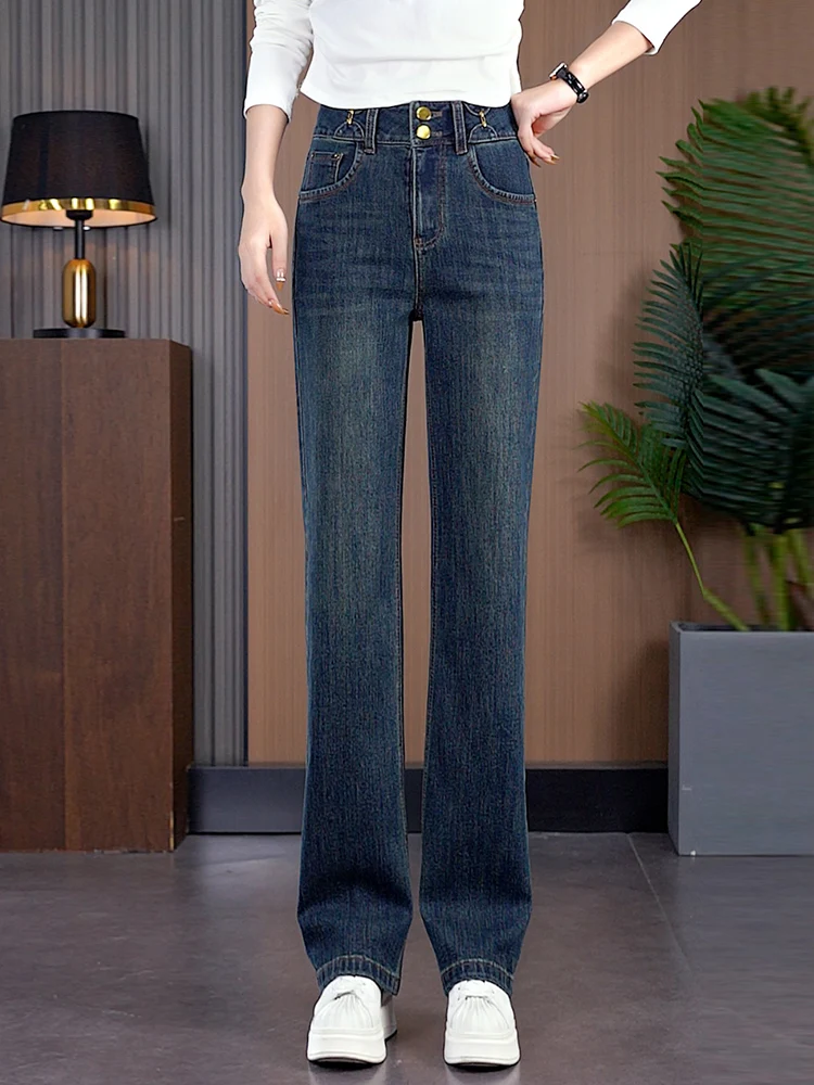 Slim Fit Wide Leg Denim Jeans Women's Casual High Waist Straight Cut Loose Vintage Long Trousers Spring Autumn New Arrival
Slim Fit Wide Leg Denim Jeans Women's Casual High Waist Straight Cut Loose Vintage Long Trousers Spring Autumn New Arrival