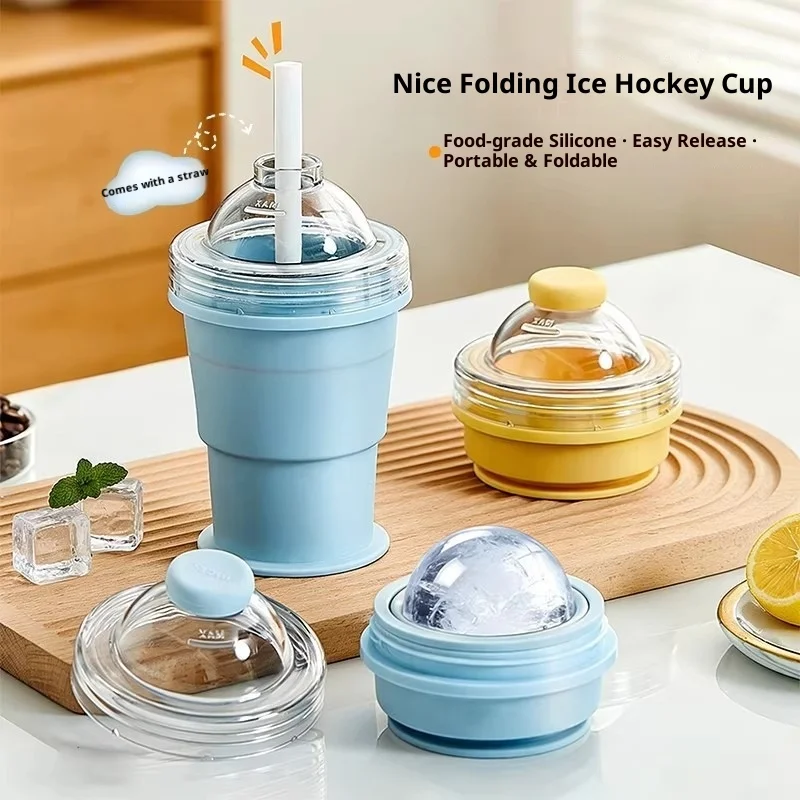 300ml Portable Silicone Folding IceHockey Cup Food Grade Ice Hockey Mould Ice Making Artifact Whiskey Frozen Ice Cube
300ml Portable Silicone Folding IceHockey Cup Food Grade Ice Hockey Mould Ice Making Artifact Whiskey Frozen Ice Cube