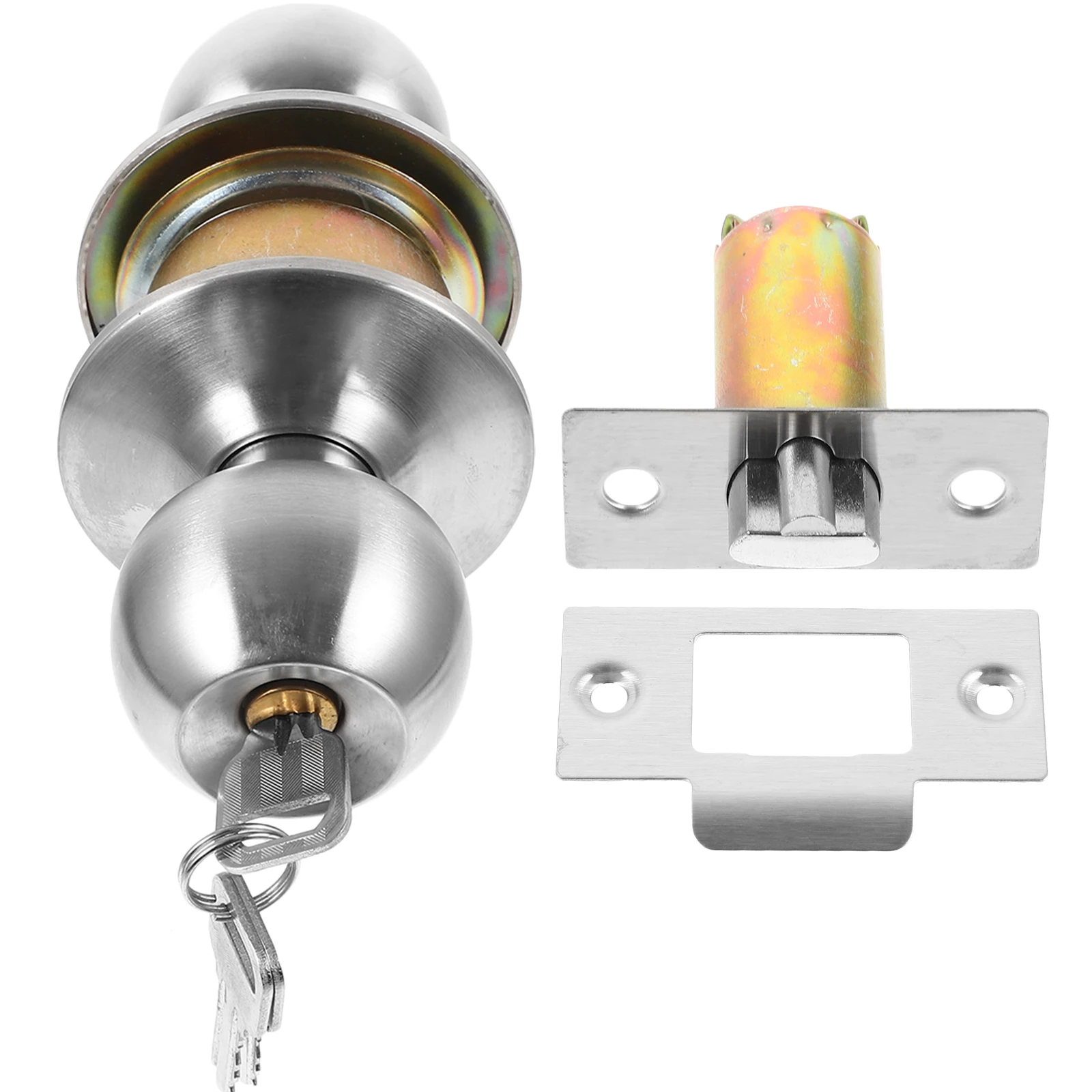 Stainless Steel Ball Door Lock Knob Home Room Locks for Bedrooms 587 Steel Color Easy Install Practical Replacement
Stainless Steel Ball Door Lock Knob Home Room Locks for Bedrooms 587 Steel Color Easy Install Practical Replacement