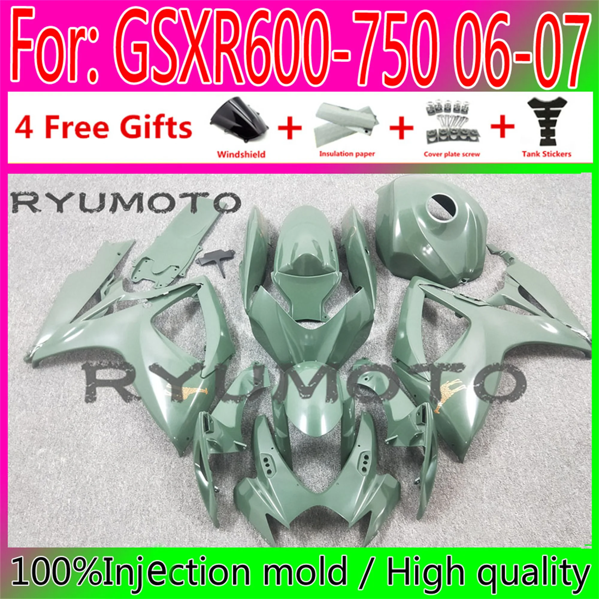 New Motorcycle Injection Fairing Bodywork For Suzuki GSXR600 06 07 GSXR750 2006 GSX-R750 2006 - 2007 K6 Fairings green
New Motorcycle Injection Fairing Bodywork For Suzuki GSXR600 06 07 GSXR750 2006 GSX-R750 2006 - 2007 K6 Fairings green