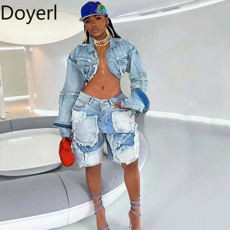 Doyerl Streetwear Denim Shorts Sets Woman 2 Piece Set Outfit Hip Hop Multi-pockets Cropped Jacket Top and Shorts Matching Sets
Doyerl Streetwear Denim Shorts Sets Woman 2 Piece Set Outfit Hip Hop Multi-pockets Cropped Jacket Top and Shorts Matching Sets