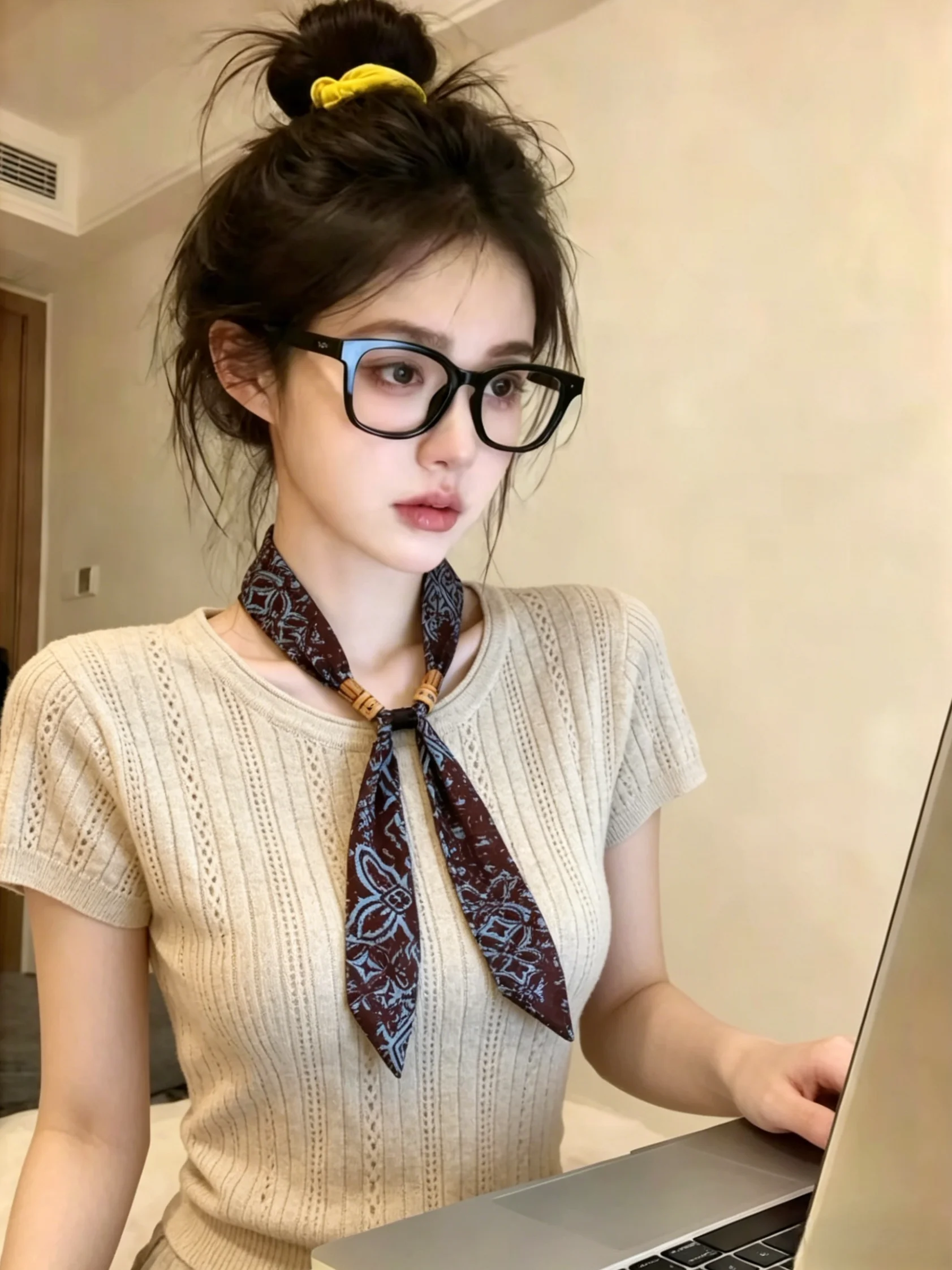 Retro Hollow out Short Sleeve Knitted Shirt Women's Summer New Style Thin Silk Scarf Matching Self Kept Style Korean Version
Retro Hollow out Short Sleeve Knitted Shirt Women's Summer New Style Thin Silk Scarf Matching Self Kept Style Korean Version
