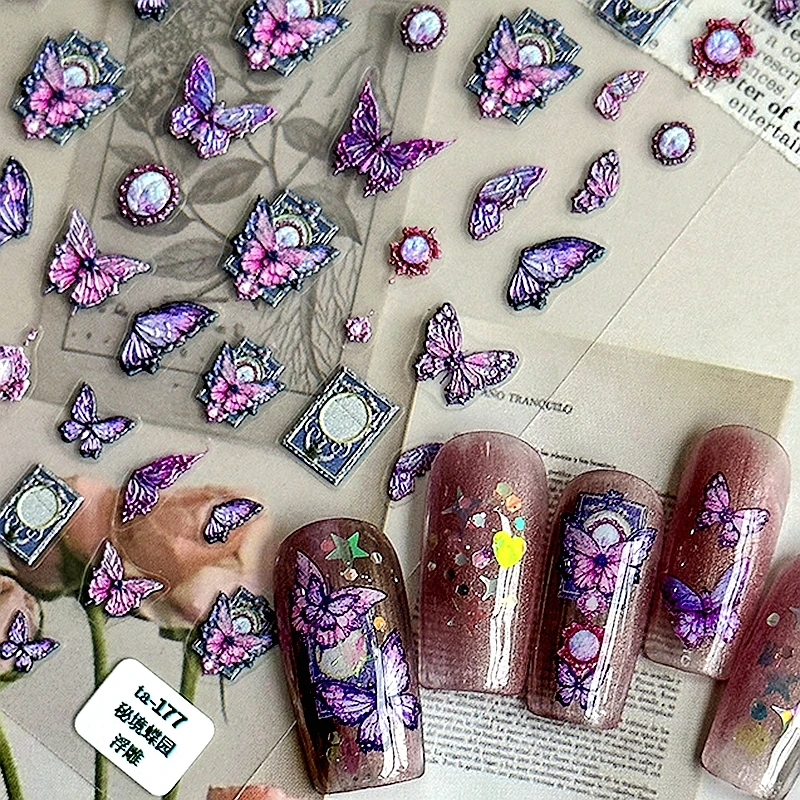 New Craft Relief Butterfly 5D Nail Art Stickers Self Adhesive Decoration Embossed Flower Decals Slider Manicure Design Supplies
New Craft Relief Butterfly 5D Nail Art Stickers Self Adhesive Decoration Embossed Flower Decals Slider Manicure Design Supplies