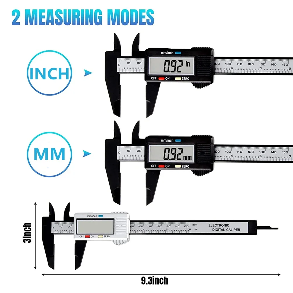 NEW Digital Caliper 6 inch Electronic Vernier Caliper 100mm Calliper Micrometer Digital Ruler Measuring Tool 150mm 0.1mm Medidas
NEW Digital Caliper 6 inch Electronic Vernier Caliper 100mm Calliper Micrometer Digital Ruler Measuring Tool 150mm 0.1mm Medidas