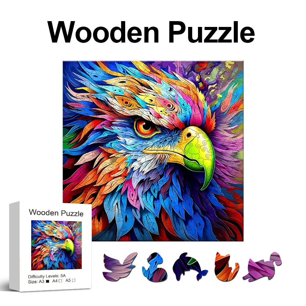 Eagle Eye Wooden Puzzle, Irregular Animal shaped Pieces, High-difficulty Magic Puzzle Intellectual Toy, Family Game Home Decor
Eagle Eye Wooden Puzzle, Irregular Animal shaped Pieces, High-difficulty Magic Puzzle Intellectual Toy, Family Game Home Decor