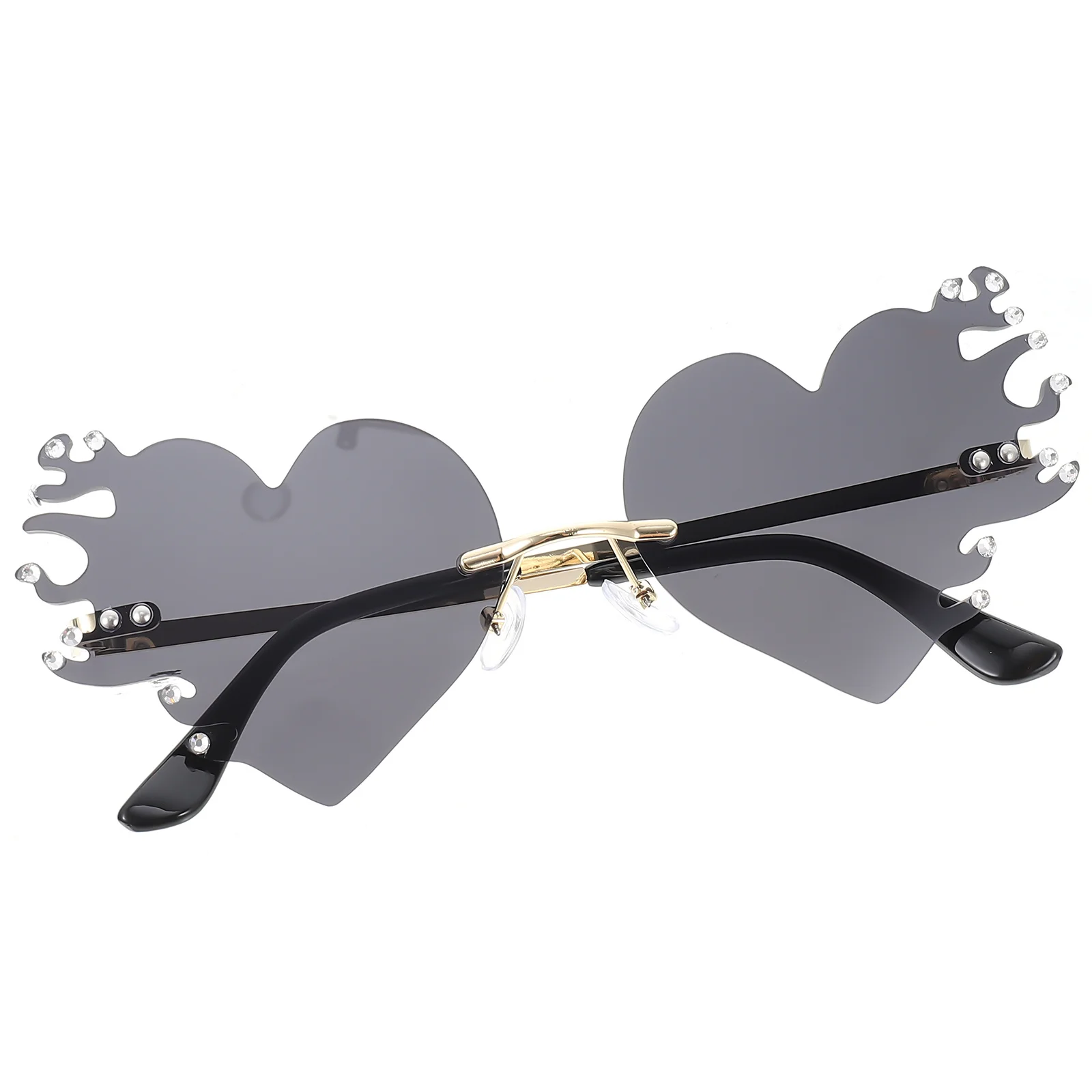 1 Pair Decorative Heart Sunglasses Rimless Fire Lightweight Personality Flame Party Accessory Festival Supply Creative Photo
1 Pair Decorative Heart Sunglasses Rimless Fire Lightweight Personality Flame Party Accessory Festival Supply Creative Photo