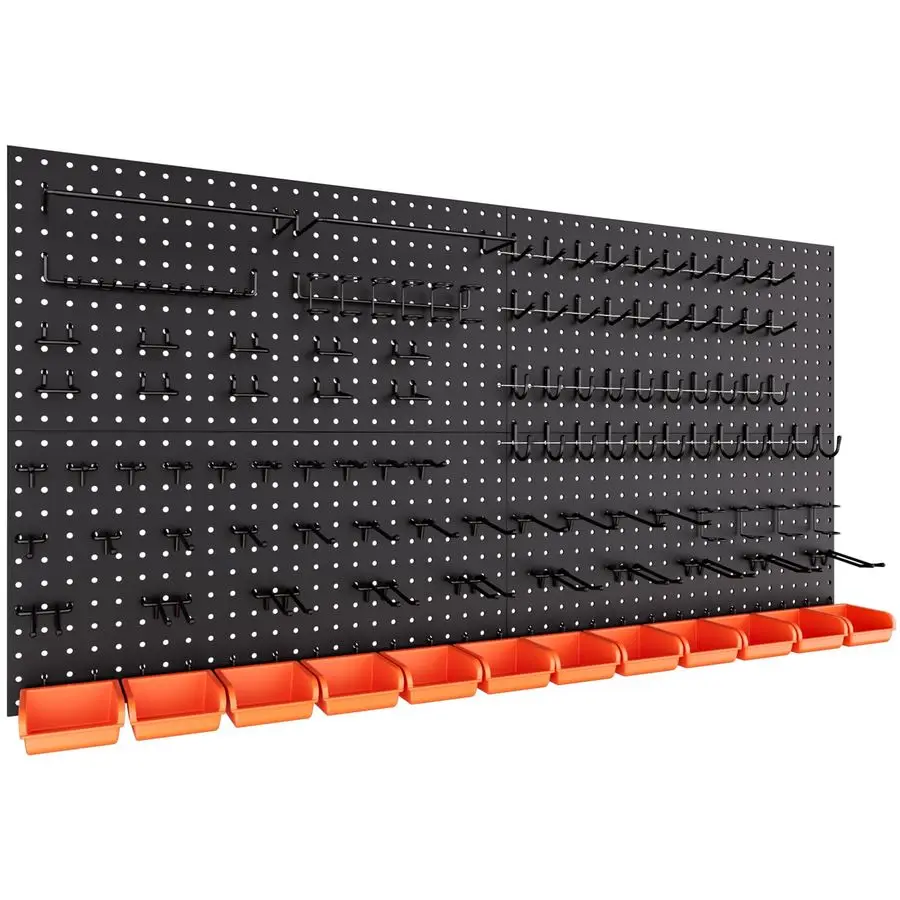 48x24 Inch Metal Peg Board Kit with 1 4 Pegboard Hooks Accessories, 4PCS Pegboard Panels and 156PCS Black Pegboard Wall Organize
48x24 Inch Metal Peg Board Kit with 1 4 Pegboard Hooks Accessories, 4PCS Pegboard Panels and 156PCS Black Pegboard Wall Organize