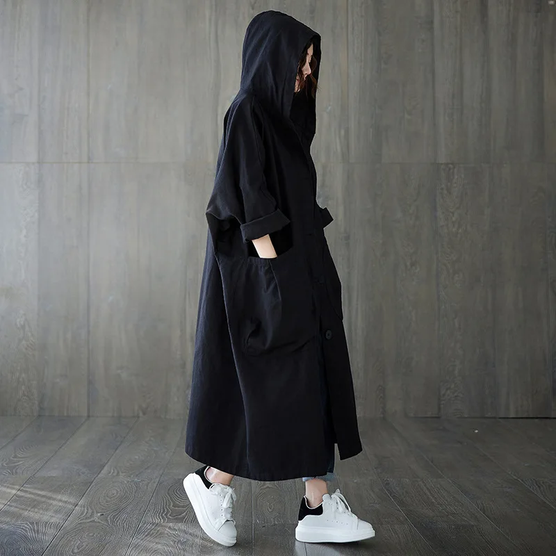 JIAYAN 2025 Spring New Trench Literary Loose Large Size Knee Long Big Pocket Trench Coat Women's Hooded Commuting Leisure Coat
JIAYAN 2025 Spring New Trench Literary Loose Large Size Knee Long Big Pocket Trench Coat Women's Hooded Commuting Leisure Coat