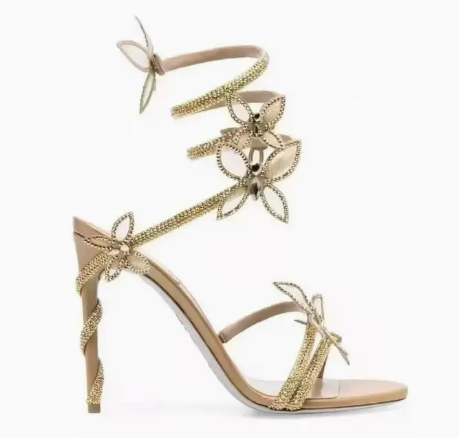 Gold Silver Crystal Butterfly Decor Straps Snake-Like Twined High Heels Sandals Women Ankle Twined Party Bling Stiletto Shoes
Gold Silver Crystal Butterfly Decor Straps Snake-Like Twined High Heels Sandals Women Ankle Twined Party Bling Stiletto Shoes