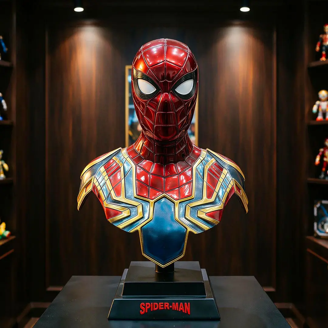 Бюст Железного Человека-паука Marvel, статуэтка из смолы GK, масштаб 1:4, украшение для компьютерного корпуса, декор для дома, для взрослых коллекционеров
Бюст Железного Человека-паука Marvel, статуэтка из смолы GK, масштаб 1:4, украшение для компьютерного корпуса, декор для дома, для взрослых коллекционеров