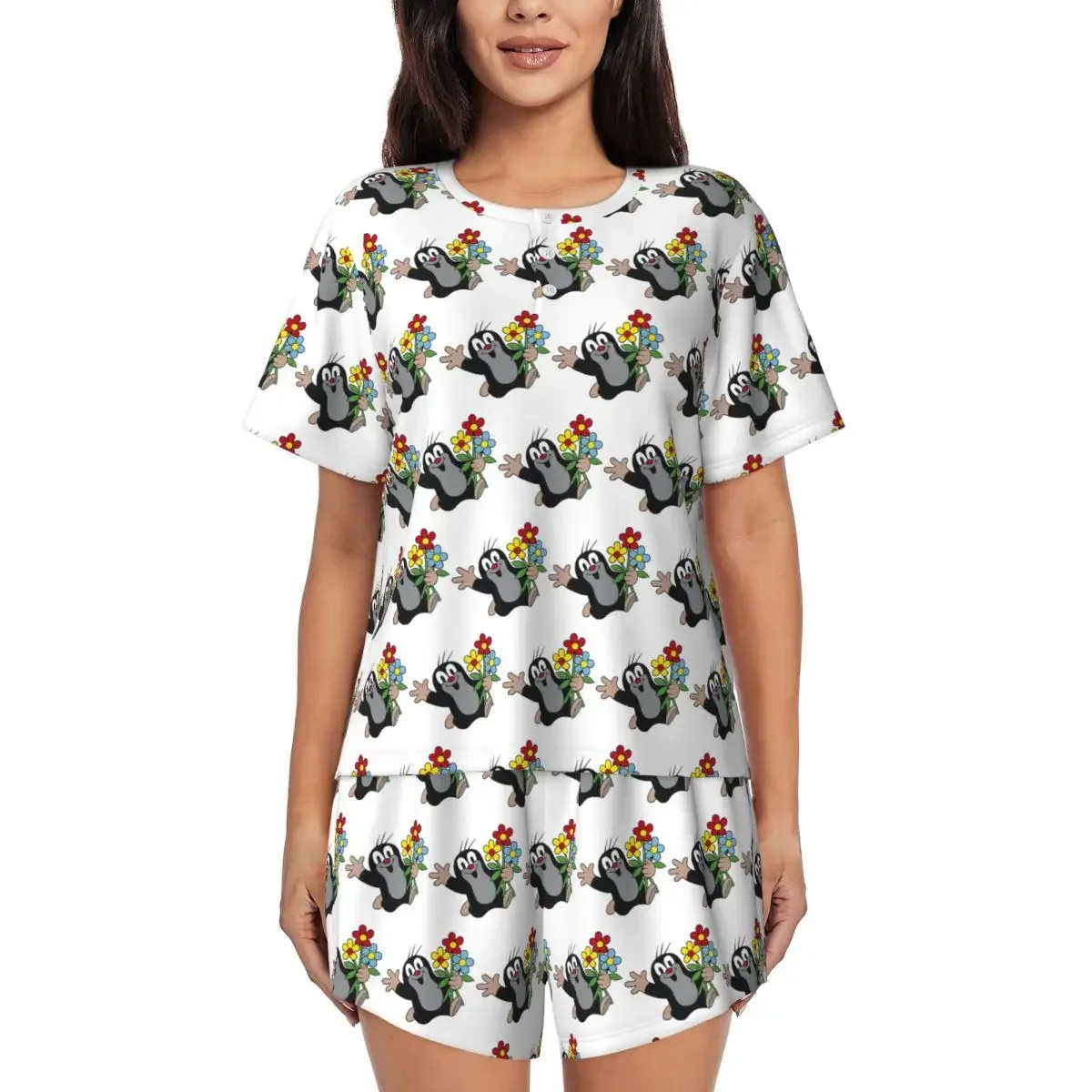 Mole Happy Krtek Round Neck Short Sleeves Nightdress for Sleeping Sleepshirts Women Soft Pajama Set Short Pants
Mole Happy Krtek Round Neck Short Sleeves Nightdress for Sleeping Sleepshirts Women Soft Pajama Set Short Pants