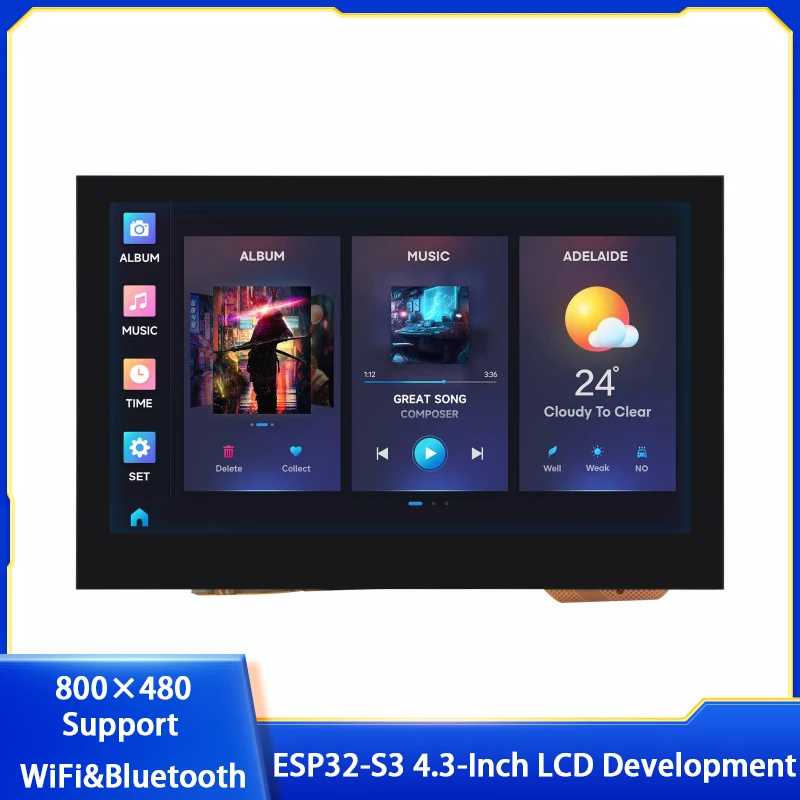 ESP32-S3 4.3-Inch Capacitive Touch Screen Development Board 800×480 5-point Touch Support WiFi&Bluetooth For Arduino IDE