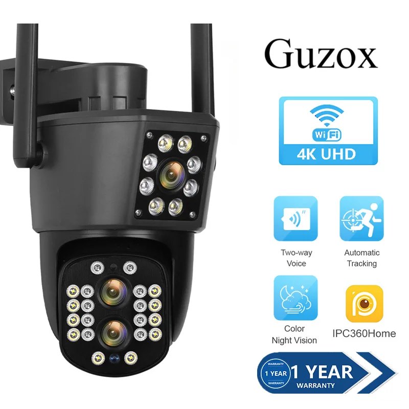 4K Dual Screens Outdoor WiFi Security Camera 8MP Three Lens PTZ 10X Optical Zoom Auto Tracking Waterproof IP Camera
4K Dual Screens Outdoor WiFi Security Camera 8MP Three Lens PTZ 10X Optical Zoom Auto Tracking Waterproof IP Camera