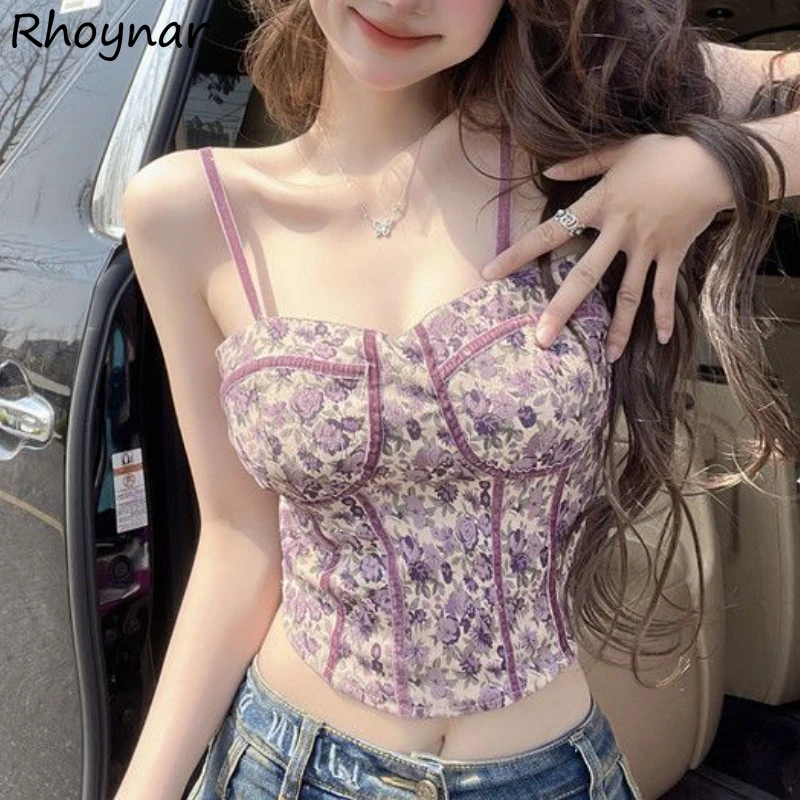 Vintage Floral Camisoles Women Summer Kawaii Girlish Sexy Crop Tops Holiday Fashion Korean Style Hotsweet Ladies Backless Design
Vintage Floral Camisoles Women Summer Kawaii Girlish Sexy Crop Tops Holiday Fashion Korean Style Hotsweet Ladies Backless Design
