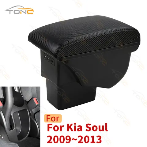 For Kia Soul Armrest Retrofit parts For Kia Soul 2009 2010 2011 2012 2013 Car Center Console Storage box car accessories 3USB
