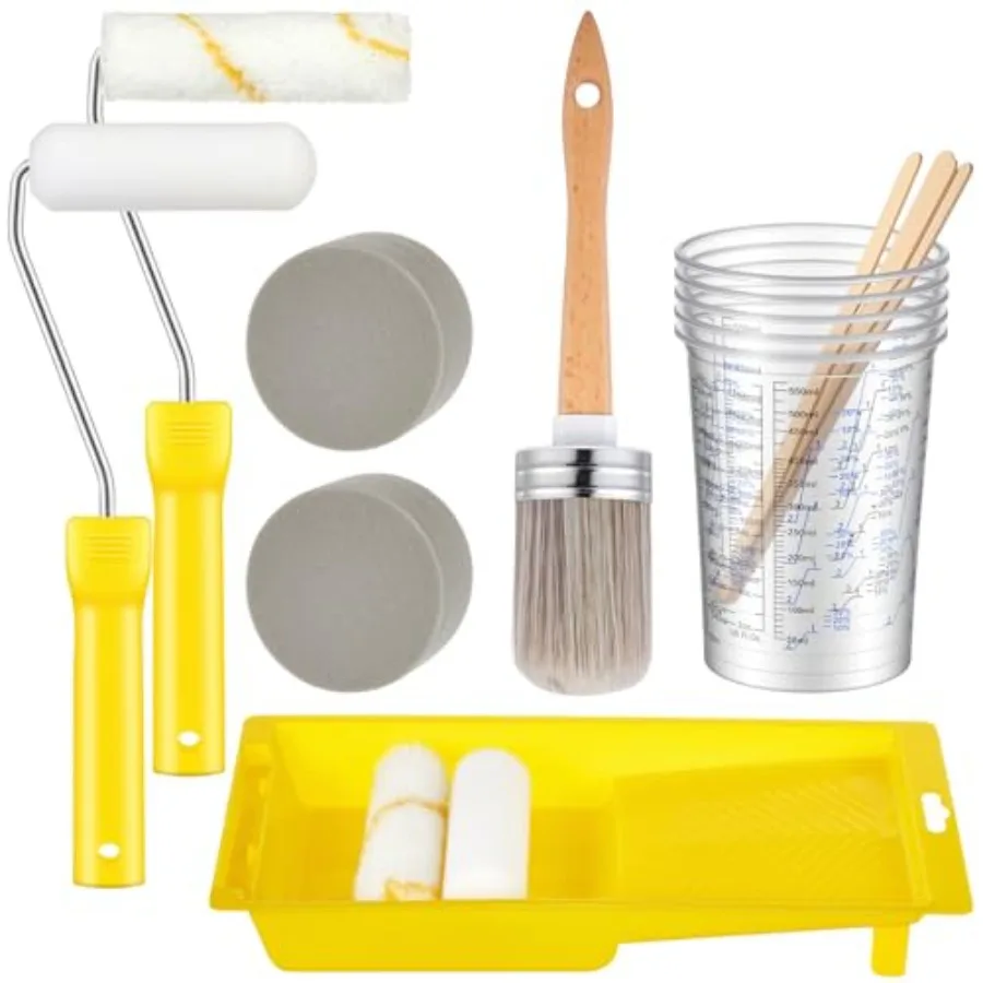 【Spot goods】LemonRoad 18 Pieces Paint Brush and Roller Set Painting Supplies for Cabinet Furniture with Sponge Tray Liner Cup a
【Spot goods】LemonRoad 18 Pieces Paint Brush and Roller Set Painting Supplies for Cabinet Furniture with Sponge Tray Liner Cup a