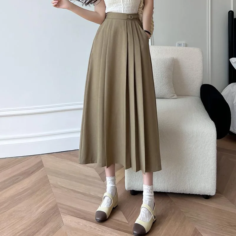 New Sprimg Summer Women Long Skirts Fashion High Waist A-line Pleated Skirt Korean Ladies Elegant Mid-Length Skirts
New Sprimg Summer Women Long Skirts Fashion High Waist A-line Pleated Skirt Korean Ladies Elegant Mid-Length Skirts