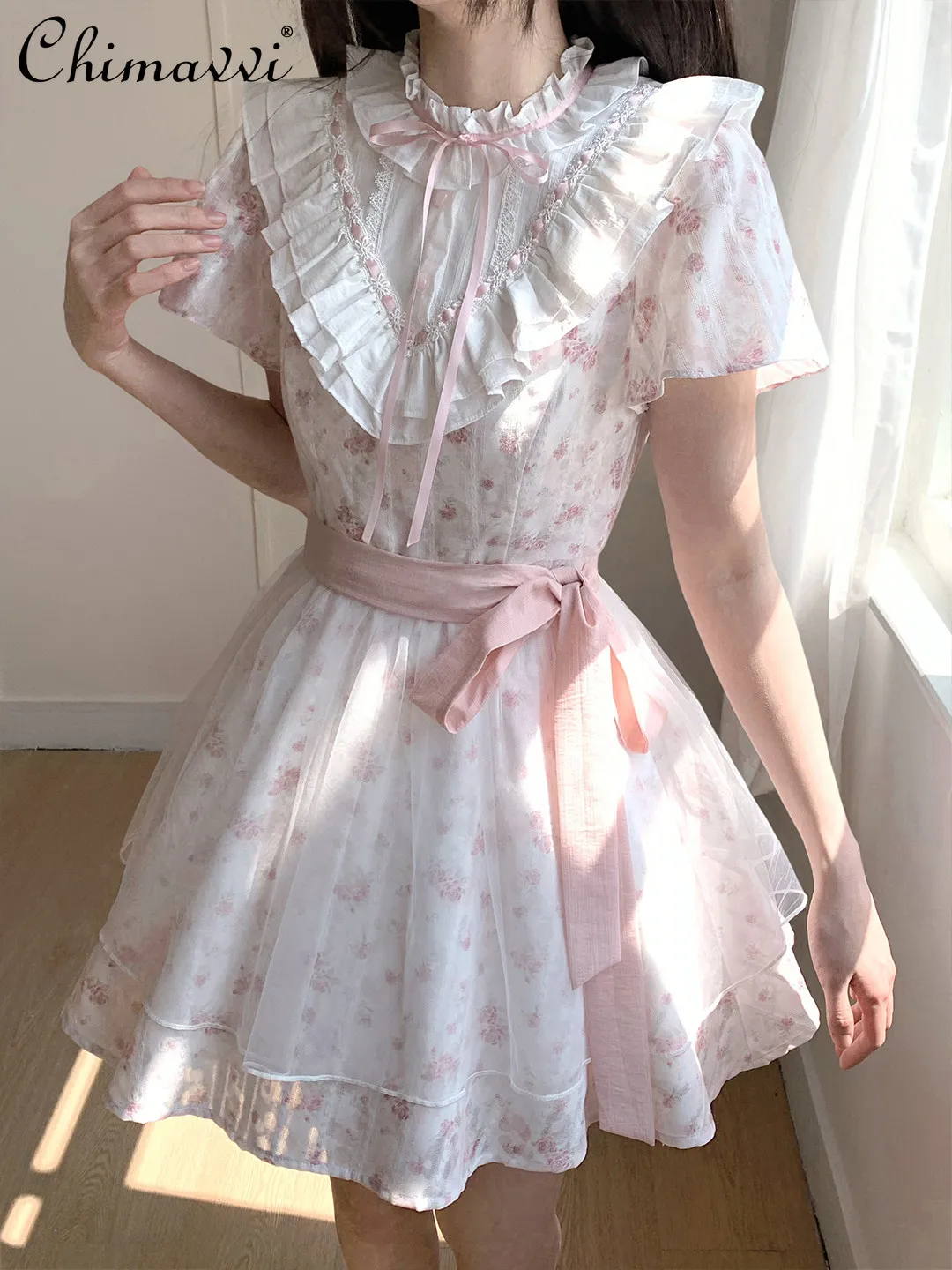 2026 Spring and Summer New Sweet Floral Dress for Women Cute Girls 3d Lace-up High-waisted Elegant Mesh Mini Dresses
2026 Spring and Summer New Sweet Floral Dress for Women Cute Girls 3d Lace-up High-waisted Elegant Mesh Mini Dresses
