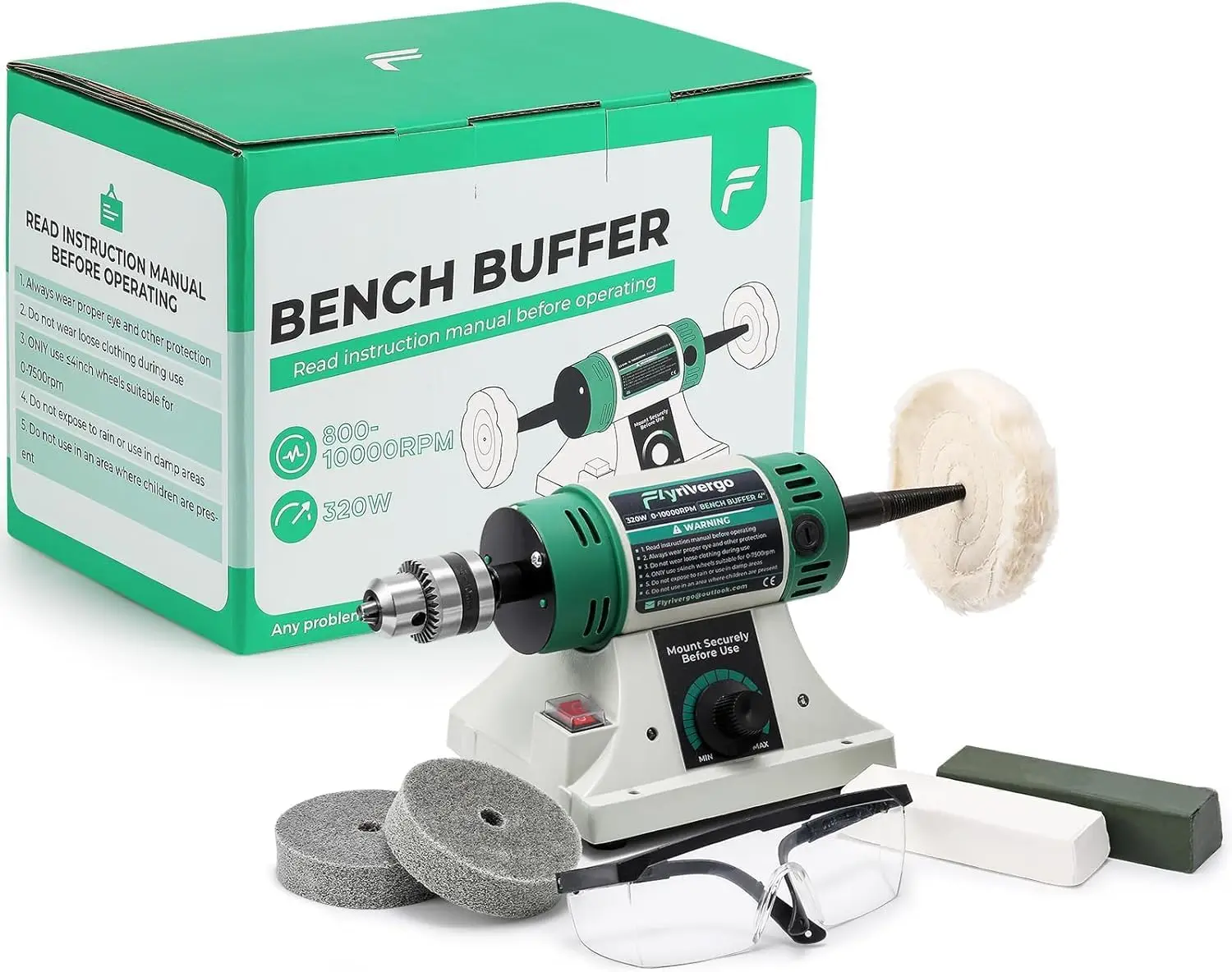 Adjustable Speed Bench Buffer Polisher with Multiple Wheels for Jewelry, Silver, and Metal Polishing
Adjustable Speed Bench Buffer Polisher with Multiple Wheels for Jewelry, Silver, and Metal Polishing