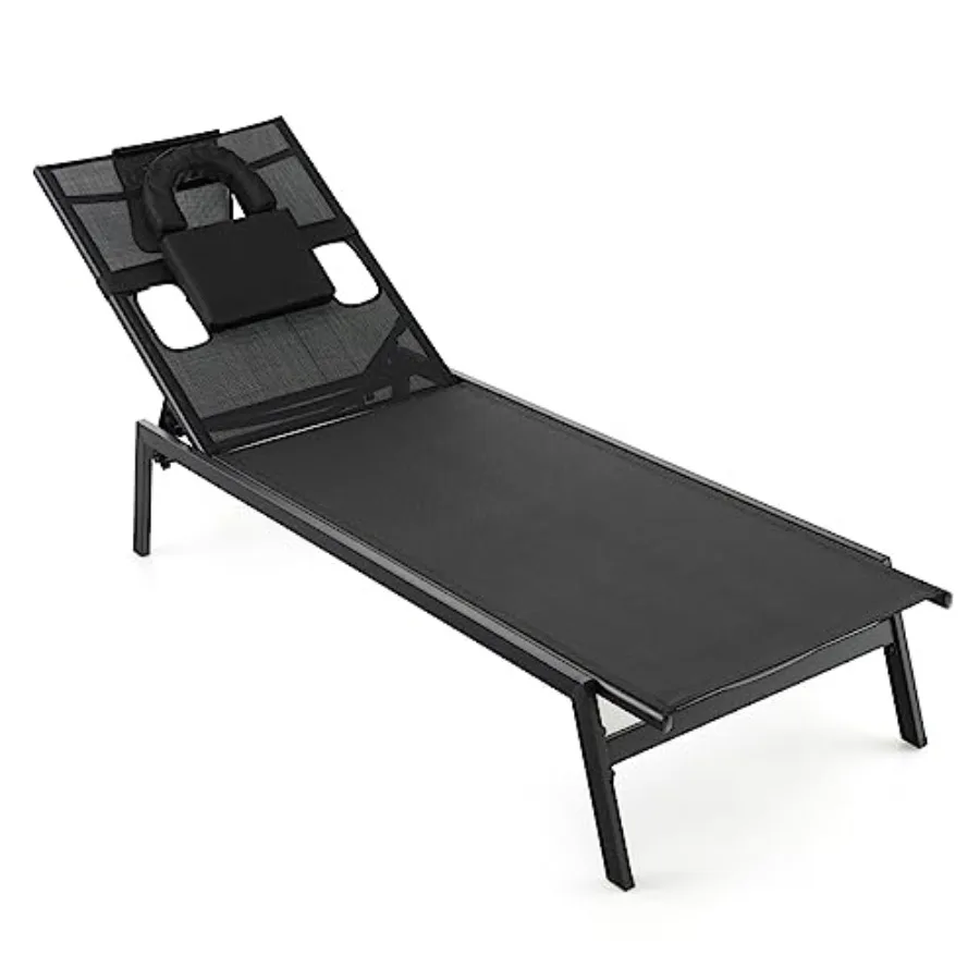 Patio Tanning Lounge Chair with Face Hole and Side Holes, Outdoor 5-Position Reclining Chair with Detachable Head Pillows, Outd
Patio Tanning Lounge Chair with Face Hole and Side Holes, Outdoor 5-Position Reclining Chair with Detachable Head Pillows, Outd