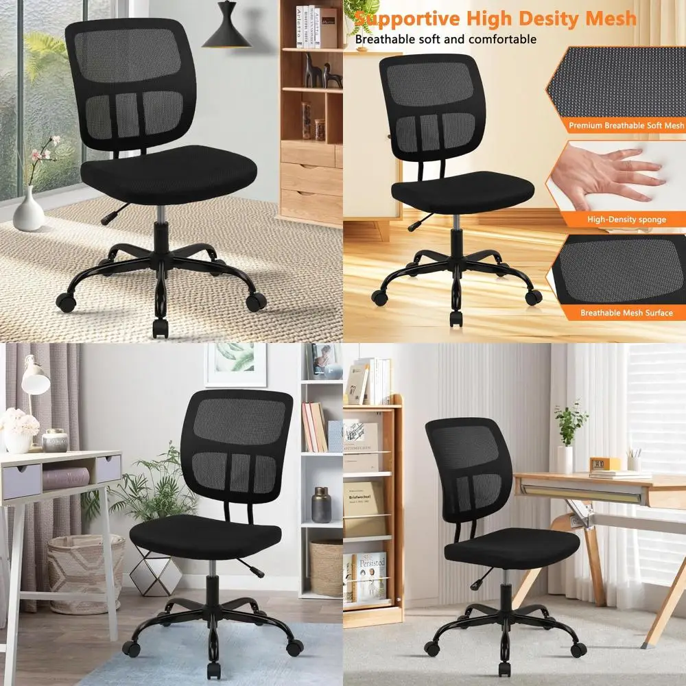 Эргономичное офисное кресло с регулируемой высотой, сетчатой спинкой и колесиками для офисов и читальных залов (черное)
Эргономичное офисное кресло с регулируемой высотой, сетчатой спинкой и колесиками для офисов и читальных залов (черное)