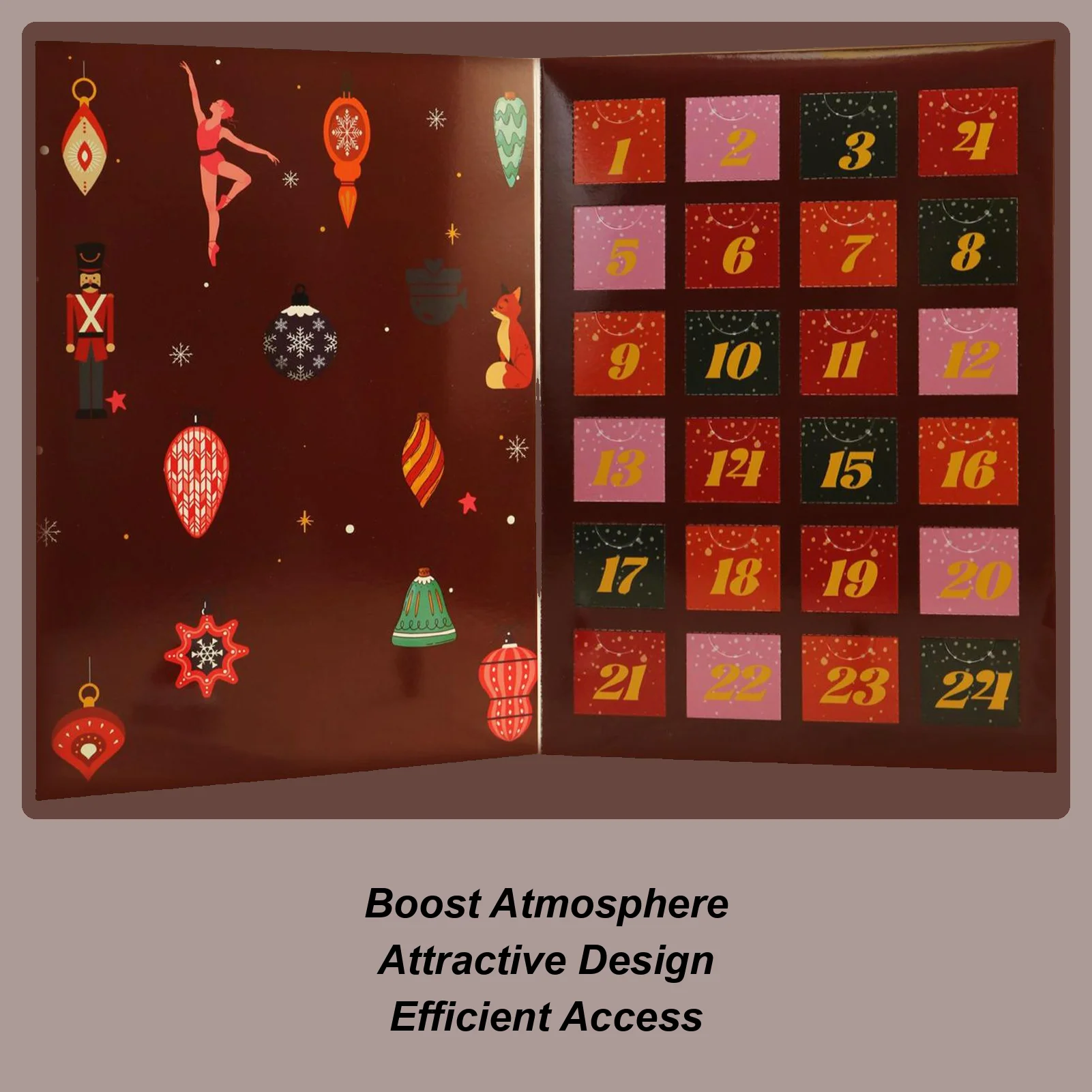 Календарь обратного отсчета, 24-дневный многоразовый коллекционный ящик для лакомств, обратный отсчет на Рождество для дома, гостиной, спальни, школьной вечеринки
Календарь обратного отсчета, 24-дневный многоразовый коллекционный ящик для лакомств, обратный отсчет на Рождество для дома, гостиной, спальни, школьной вечеринки