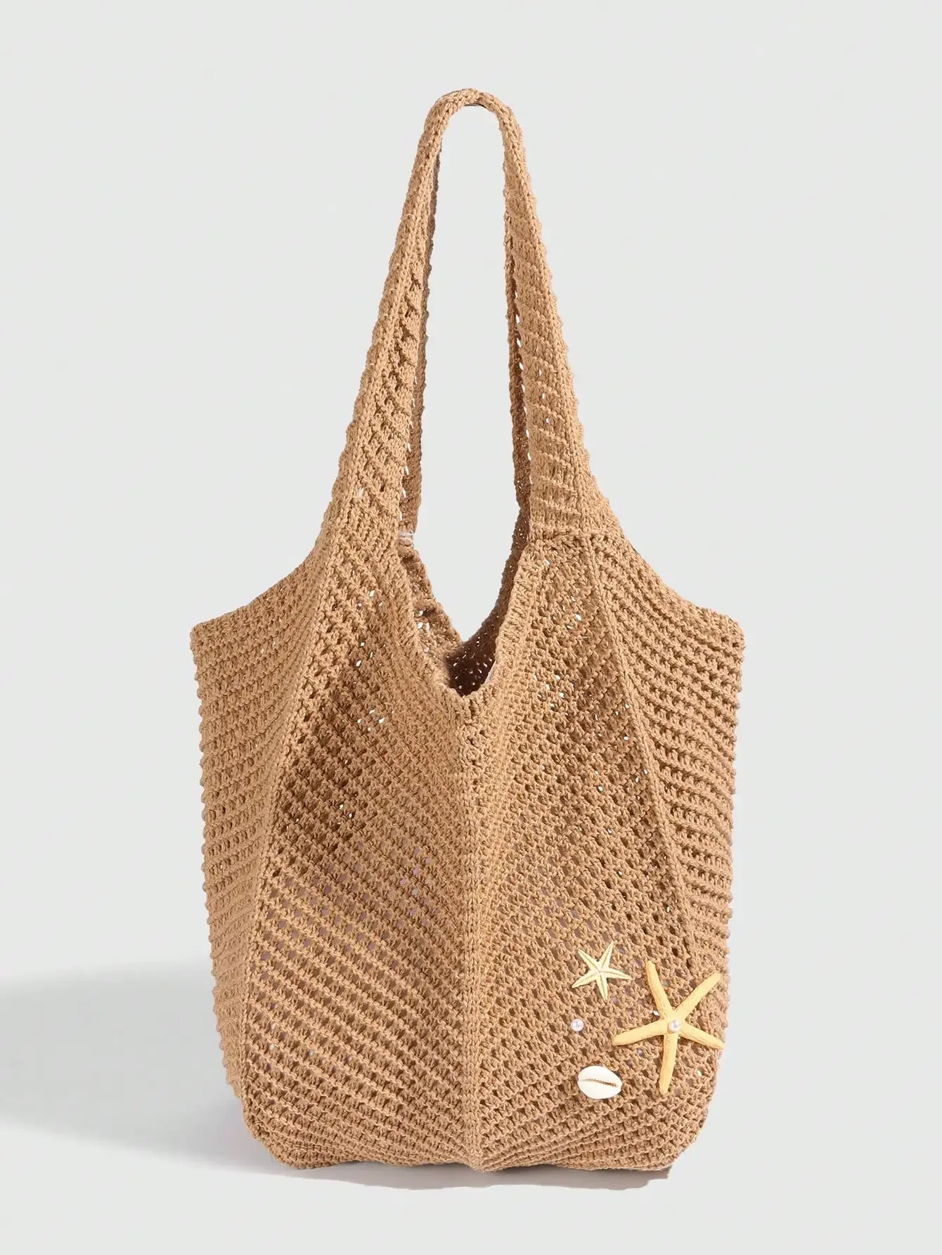 1pc Tropical Ocean Beach Resort Style Woven Hollow Khaki Women Shoulder Tote Bag, Large Capacity
1pc Tropical Ocean Beach Resort Style Woven Hollow Khaki Women Shoulder Tote Bag, Large Capacity