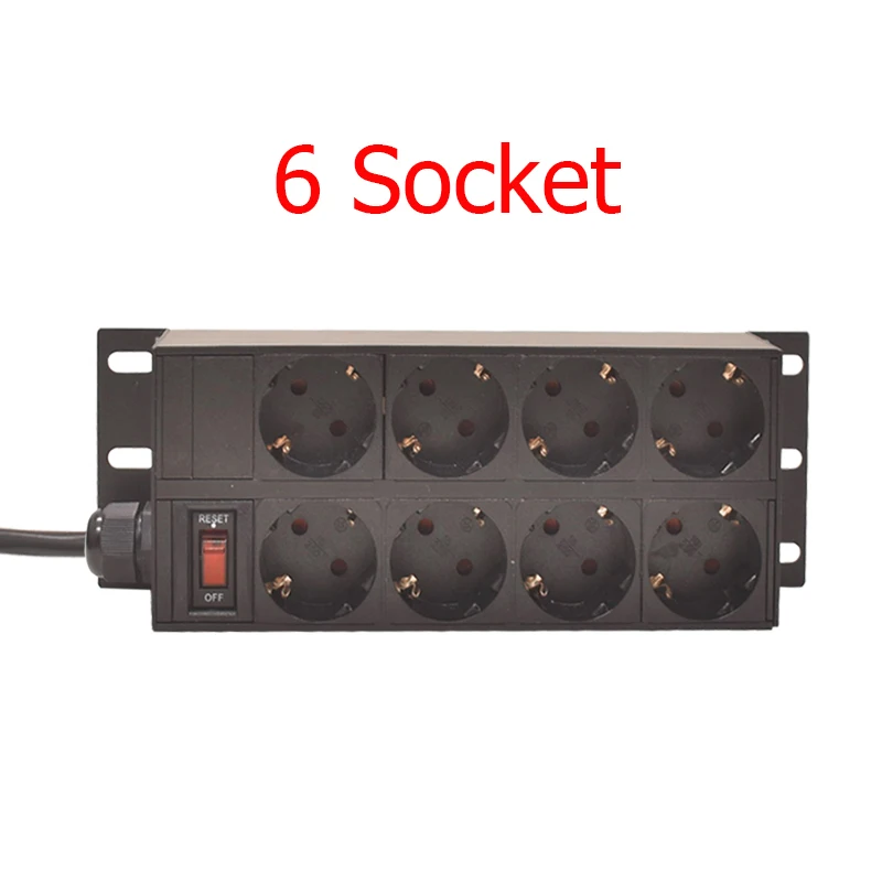 10inch PDU Power Strip Distribution Unit 6ways EU socket Switch 2Meter Cable Extension Socket Aluminum Alloy Shell
10inch PDU Power Strip Distribution Unit 6ways EU socket Switch 2Meter Cable Extension Socket Aluminum Alloy Shell