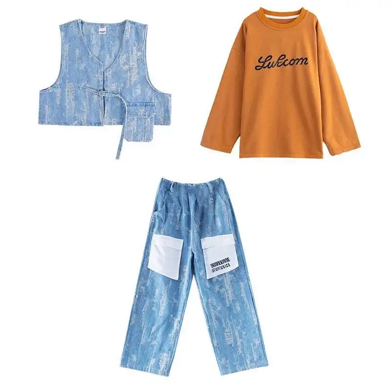 Children Street Dance Clothes Kids Jazz Kpop Stage Outfit Casual Streetwear Oversize Hip Hop Costume Denim Shuffle Pants
Children Street Dance Clothes Kids Jazz Kpop Stage Outfit Casual Streetwear Oversize Hip Hop Costume Denim Shuffle Pants