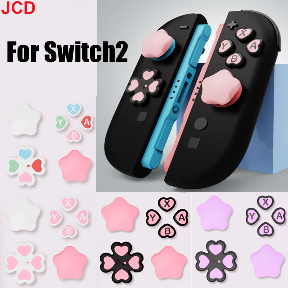 JCD 1set Cute Silicone Soft D-Pad Button Cap Set For Switch 2 Joy-con Thumb Sticks Grip Cover w/ ABXY Buttons Stickers
JCD 1set Cute Silicone Soft D-Pad Button Cap Set For Switch 2 Joy-con Thumb Sticks Grip Cover w/ ABXY Buttons Stickers